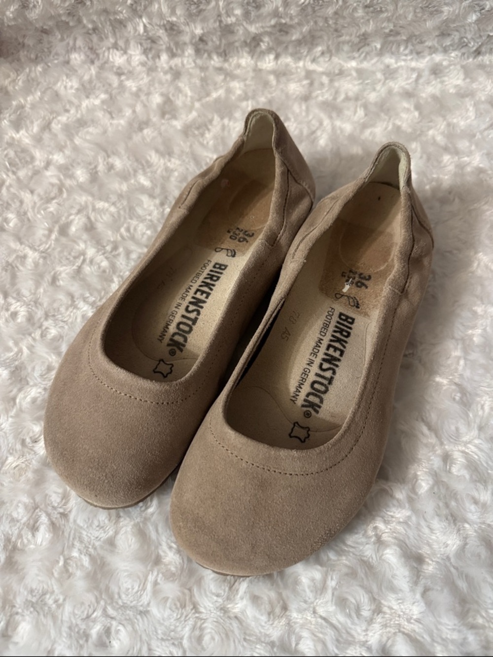 Birkenstock Taupe Suede Ballet Flats - Neutral Slip-Ons